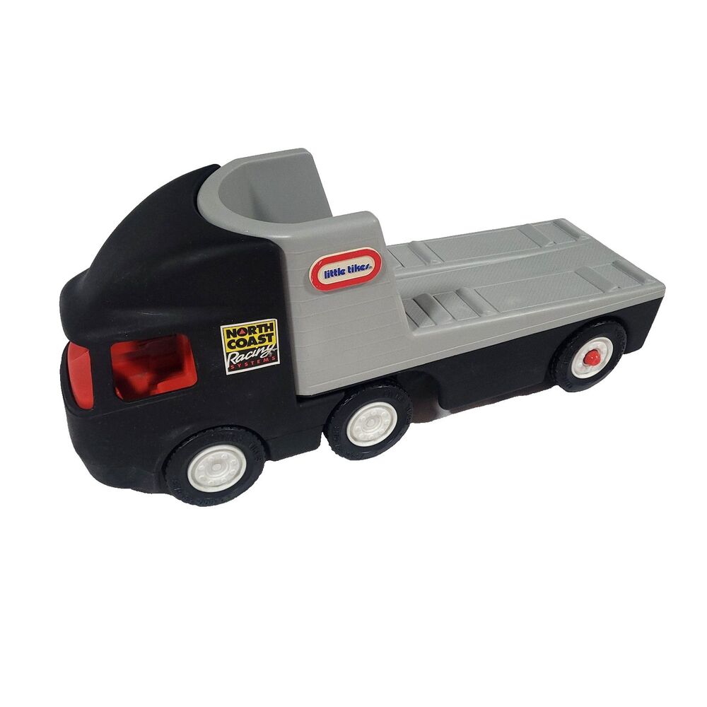 Little Tikes North Coast‎ Racing System Transporter Truck Black Vtg Car Carrier